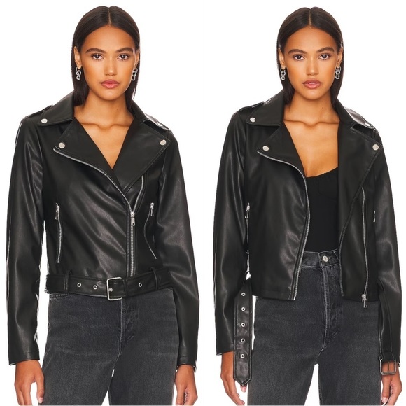 REVOLVE Jackets & Blazers - REMI x REVOLVE Alexa Faux Leather Moto Jacket in Black